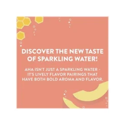AHA Peach + Honey Sparkling Water, 12 Fl. Oz., 24 Cans/Pack (49000532562)