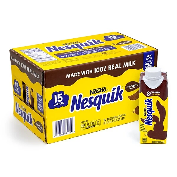 Nesquik Chocolate Liquid Drink Mix, 15 Bottles/Pack (220-02066) 2 Nesquik Chocolate Liquid Drink Mix, 15 Bottles/Pack (220-02066) - Image 2