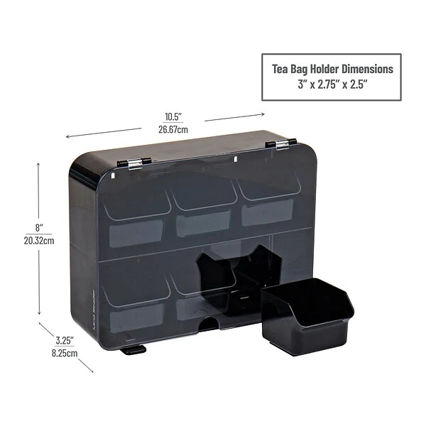 Mind Reader Foundation 6-Compartment Tea Bag Organizer, Black (HTBOX-BLK) 3 Mind Reader Foundation 6-Compartment Tea Bag Organizer, Black (HTBOX-BLK) - Image 3
