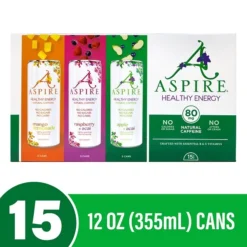 Aspire Energy Drink Variety Pack, 12 Oz., 12/Box (220-01088)