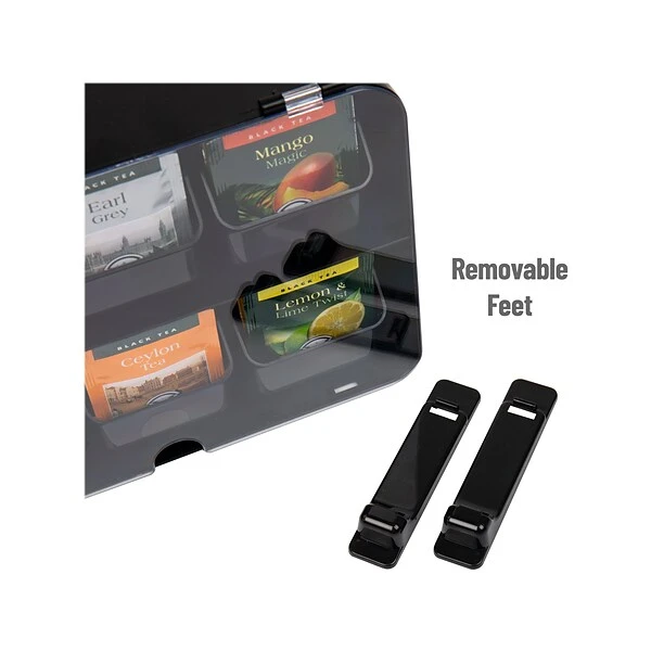 Mind Reader Foundation 6-Compartment Tea Bag Organizer, Black (HTBOX-BLK) 2 Mind Reader Foundation 6-Compartment Tea Bag Organizer, Black (HTBOX-BLK) - Image 2