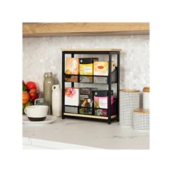 Mind Reader Network Collection 6-Compartment Wire Mesh/MDF Tea Box Organizer, Black/Light Wood (MTEABH-BLK) -Bigelowining Shop D991FDCD 7FC5 44B5 B81C641F19AF1D24 s7