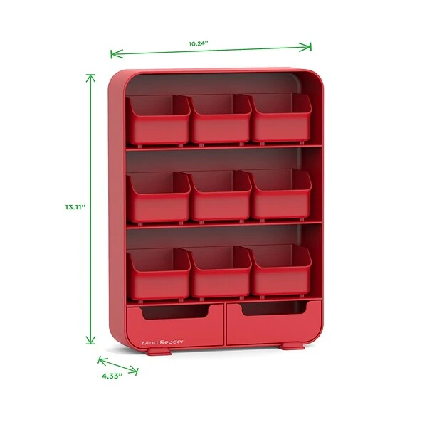 Mind Reader Baggy 9- Drawer Tea Bag And Accessory Holder, Red (TBORG-RED) 2 Mind Reader Baggy 9- Drawer Tea Bag And Accessory Holder, Red (TBORG-RED) - Image 2