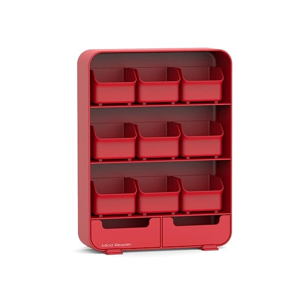 Mind Reader Baggy 9- Drawer Tea Bag And Accessory Holder, Red (TBORG-RED) 4 Mind Reader Baggy 9- Drawer Tea Bag And Accessory Holder, Red (TBORG-RED) - Image 4