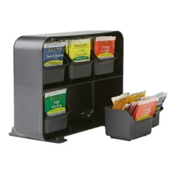Mind Reader Clutch 6-Drawer Tea Bag Holder, Black (STBORG-BLK) -Bigelowining Shop m007140020 s7