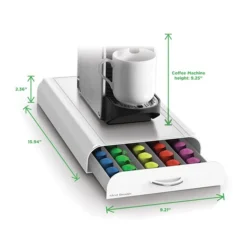 Mind Reader Anchor Nespresso Capsule Drawer, 50 Capacity, White (NEST3PC-WHT) 11 Mind Reader Anchor Nespresso Capsule Drawer, 50 Capacity, White (NEST3PC-WHT) -Bigelowining Shop m007140197 s7