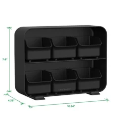 Mind Reader Clutch 6-Drawer Tea Bag Holder, Black (STBORG-BLK) -Bigelowining Shop m007140207 s7