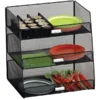 Safco® Onyx Hospitality Break Room Organizer, 3-Tier, Black (3293BL)