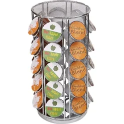 Mind Reader 35 Capacity Rotating Metal K-Cup Carousel, Silver (METCAR35-SIL)