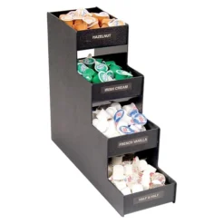 Vertifle Condiment Organizer, 4 Shelves, 8 Compartments, 15-7/8"H X 6"W X 19"D, Black (VFC-1916RC)