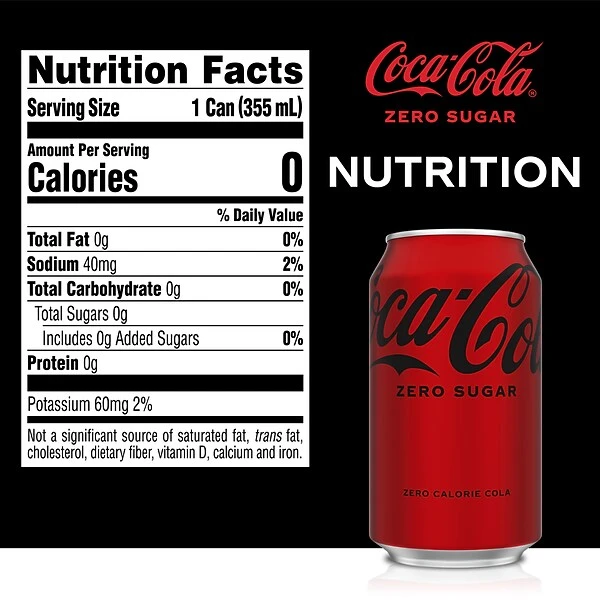 Coca-Cola Zero Sugar Diet Cola Soda, 12 Oz., 24/Carton (00049000042559) 1 Coca-Cola Zero Sugar Diet Cola Soda, 12 Oz., 24/Carton (00049000042559)