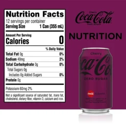 Coca-Cola Zero Sugar Cherry Cola, 12 Oz., 24/Carton (00049000047516)