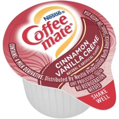 Coffee-mate Cinnamon Vanilla Creme Liquid Creamer, 0.38 Oz., 50/Box (42498)