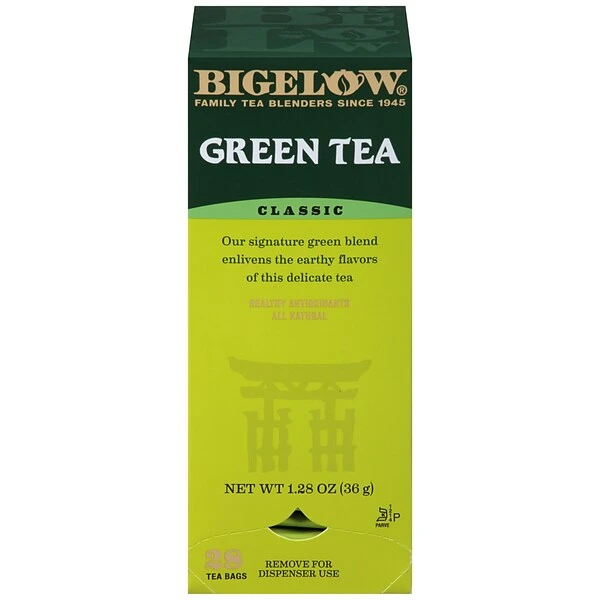 Bigelow Classic Green Tea Bags, 28/Box (RCB00388) 1 Bigelow Classic Green Tea Bags, 28/Box (RCB00388)