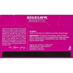 Bigelow Benefits Decaf Lemon Echinacea Tea Bags, 18/Box (01025)