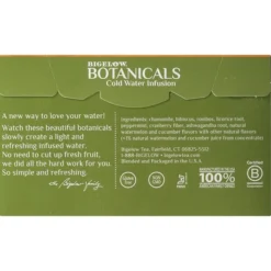 Bigelow Botanicals Decaf Watermelon Cucumber Mint Tea Bags, 18/Box (39004)