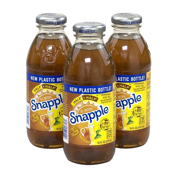 Snapple All Natural Half 'n Half Lemonade Iced Tea, 16 Oz., 24/Box (209-02598) 2 Snapple All Natural Half 'n Half Lemonade Iced Tea, 16 Oz., 24/Box (209-02598) - Image 2