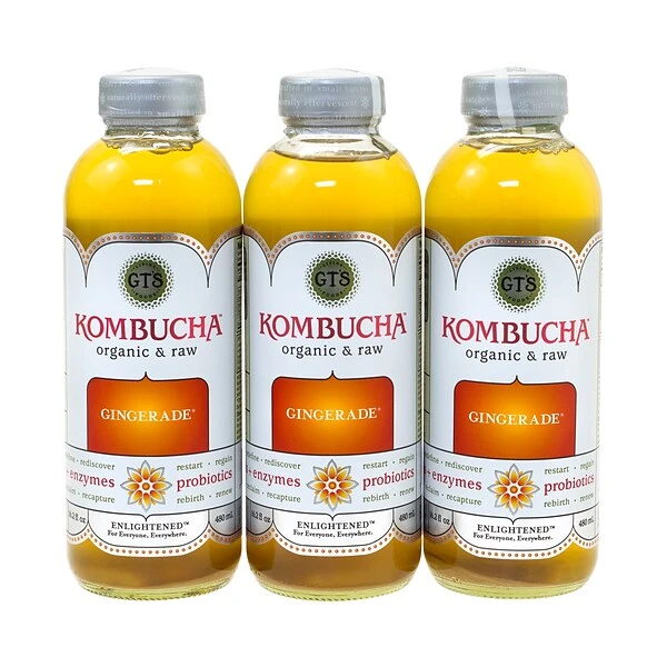 GT'S Organic Raw Kombucha Gingerade, 16 Oz., 6/Box (902-00098) 3 GT'S Organic Raw Kombucha Gingerade, 16 Oz., 6/Box (902-00098) - Image 3