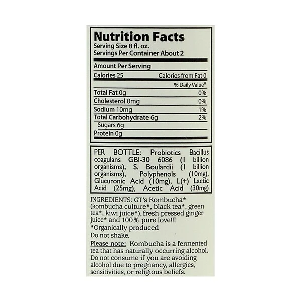 GT'S Organic Raw Kombucha Gingerade, 16 Oz., 6/Box (902-00098) 4 GT'S Organic Raw Kombucha Gingerade, 16 Oz., 6/Box (902-00098) - Image 4