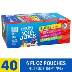 Capri Sun® 100% Juice, 6 Fl. Oz. Pouches, Variety Pack, 40/Box (00441)