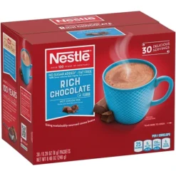 Nestlé® Nestle No Sugar Added Rich Chocolate Hot Cocoa, 0.28 Oz., 30/Box (NES61411)