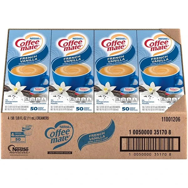 Coffee-Mate Singles French Vanilla, 50 Count, 4 Pack 1 Coffee-Mate Singles French Vanilla, 50 Count, 4 Pack