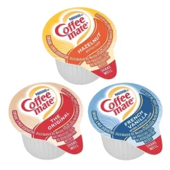 Coffee-mate Variety Pack Original/French Vanilla/Hazelnut Liquid Creamer, 0.38 Oz., 150/Carton (NES46193)