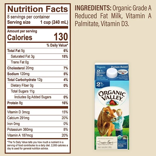 Organic Valley 2% Milk, 64 Oz., 3/Pack (307-00347) 6 Organic Valley 2% Milk, 64 Oz., 3/Pack (307-00347) - Image 6
