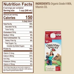 Organic Valley Whole Milk, 64 Oz., 3/Pack (307-00348) 11 Organic Valley Whole Milk, 64 Oz., 3/Pack (307-00348) -Bigelowining Shop sp131308528 s7