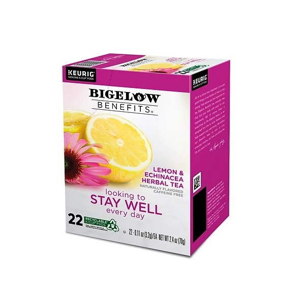 Bigelow Benefits Stay Well Lemon And Echinacea Herbal Tea Pods, 22/Pack (5000359645) 2 Bigelow Benefits Stay Well Lemon And Echinacea Herbal Tea Pods, 22/Pack (5000359645) - Image 2