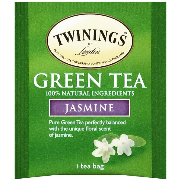 Twinings Of London Green With Jasmine Tea Bags, 25/Box (TNA51800) 1 Twinings Of London Green With Jasmine Tea Bags, 25/Box (TNA51800)