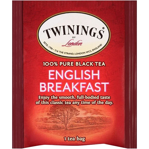 Twinings Of London English Breakfast Tea Bags, 25/Box (TNA51726) 1 Twinings Of London English Breakfast Tea Bags, 25/Box (TNA51726)