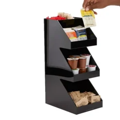 Mind Reader 'Fancy' Black Acrylic 3 Tier Condiment Organizer, Black (3TCORG-BLK)