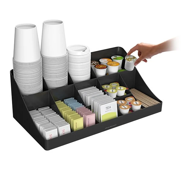 Mind Reader 11 Compartment Breakroom Condiment Organizer, Black (COMORG-BLK) 3 Mind Reader 11 Compartment Breakroom Condiment Organizer, Black (COMORG-BLK) - Image 3
