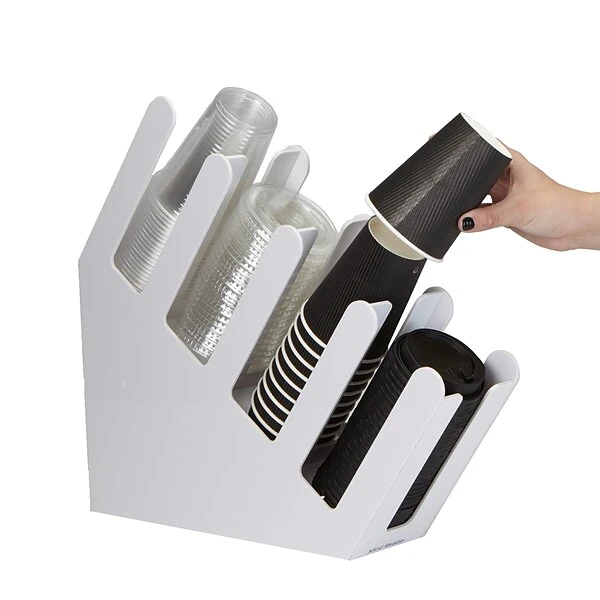 Mind Reader 'Fancy' Acrylic Cup And Lid Holder, White (4ACUPHOLD-WHT) 1 Mind Reader 'Fancy' Acrylic Cup And Lid Holder, White (4ACUPHOLD-WHT)