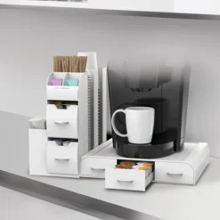 Mind Reader 'Combo' 2 Piece Drawer And Condiment Organizer, White (CMB02-WHT)