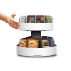 Mind Reader 'Supreme' Lazy Suzan 2 Tiered Breakroom Snack Organizer, White (SNACKCAR-WHT) -Bigelowining Shop sp169019844 s7