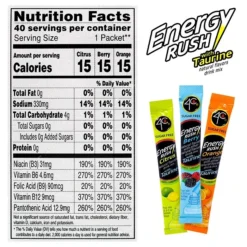 4C Energy Rush Sugar Free Drink Mix With Taurine Variety Pack 40CT (220-02037) -Bigelowining Shop sp172490225 s7