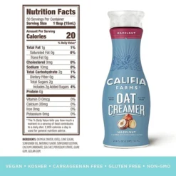 Califia Farms Hazelnut Dairy Free Liquid Creamer, 25.4 Oz., 2/Pack (600-00281)