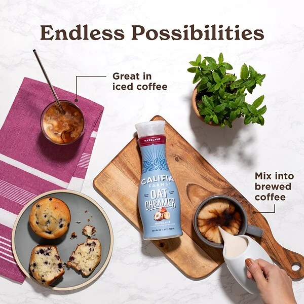 Califia Farms Hazelnut And Vanilla Dairy Free Liquid Creamer 25.4 Oz., 2/Pack (600-00282) 5 Califia Farms Hazelnut And Vanilla Dairy Free Liquid Creamer 25.4 Oz., 2/Pack (600-00282) - Image 5