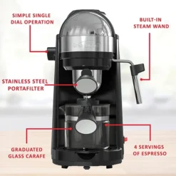Brentwood Espresso And Cappuccino Maker, Black (GA-135BK) -Bigelowining Shop sp182062883 s7