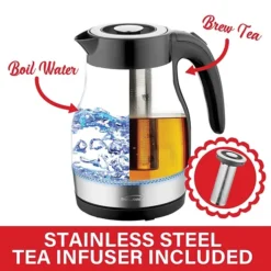 Brentwood Cordless Glass Electric Kettle With Tea Infuser And Swivel Base, 1.79-Qt., Black (KT-1962BK) -Bigelowining Shop sp182063186 s7