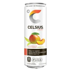 Celsius Peach Mango Green Tea Drink, 12 Fl. Oz., 12/Carton (CLL01055)