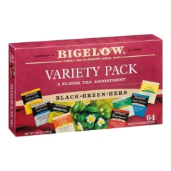 Bigelow Variety Pack Assorted Tea Bags, 64/Box (10568)