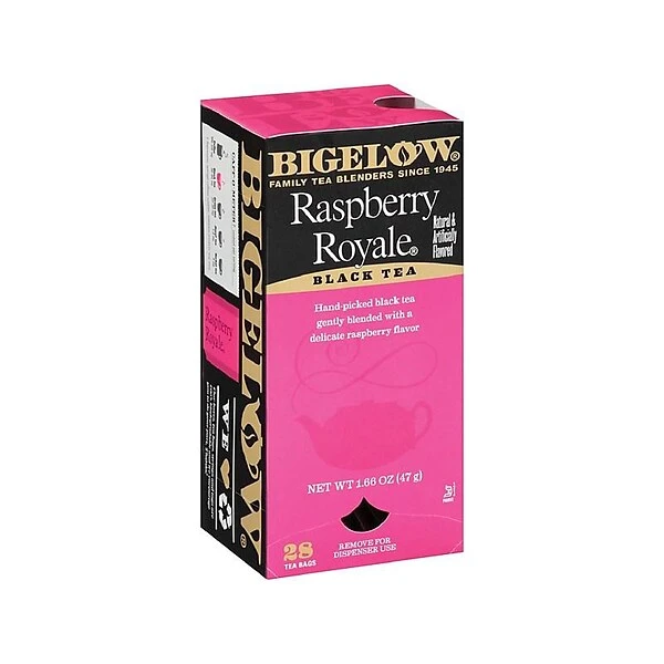 Bigelow Raspberry Royale Black Tea Bags, 28/Box (RCB003401) 1 Bigelow Raspberry Royale Black Tea Bags, 28/Box (RCB003401)