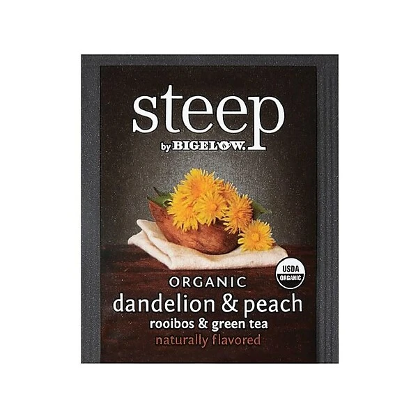 Bigelow Steep Dandelion & Peach Green & Rooibos Tea Bags, 20/Box (17715) 4 Bigelow Steep Dandelion & Peach Green & Rooibos Tea Bags, 20/Box (17715) - Image 4