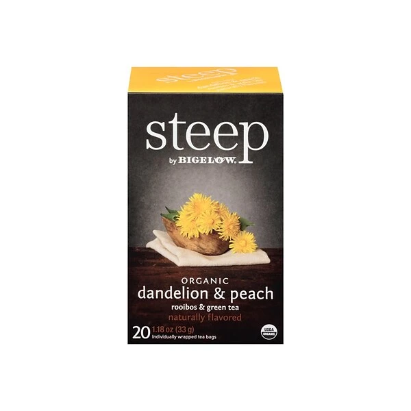 Bigelow Steep Dandelion & Peach Green & Rooibos Tea Bags, 20/Box (17715) 5 Bigelow Steep Dandelion & Peach Green & Rooibos Tea Bags, 20/Box (17715) - Image 5