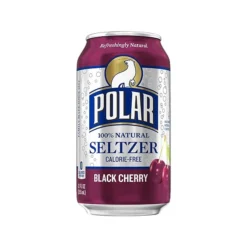 Polar Seltzer Water, 12 Fl. Oz., Black Cherry, 12/Carton, 2 Cartons/Pack (1000228)